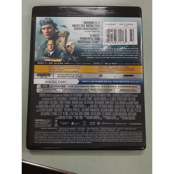 Midway [Blu-ray] [4K UHD] Woody Harrelson (Actor), Mandy Moore (Actor), Roland E - Picture 3 of 4